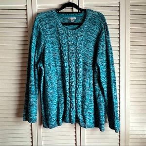 Croft & Barrow blue cable knit sweater